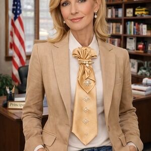 Gold Satin Bow Tie Accent